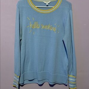 Time and Tru Blue and Yellow Striped Sweater